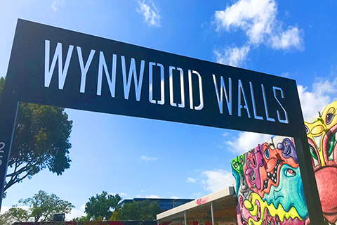 This is a stock photo from Shutterstock. This is an image of the Wynwood Walls sign.